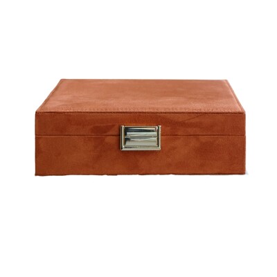 Boîte à bijoux - ANNE - velours camel