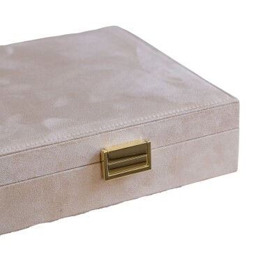 Boîte à bijoux - ANNE - velours beige