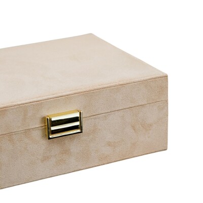 Boîte à bijoux - LOUISE - velours beige