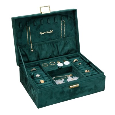 Boîte à bijoux - LOUISE - velours vert