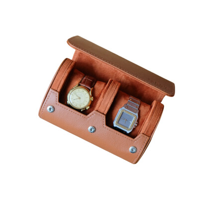 Boîte à montres - JAMES - cuir camel