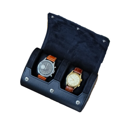 Boîte à montres - JAMES - cuir noir