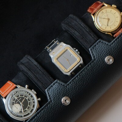 Boîte à montres - JAMES - cuir noir