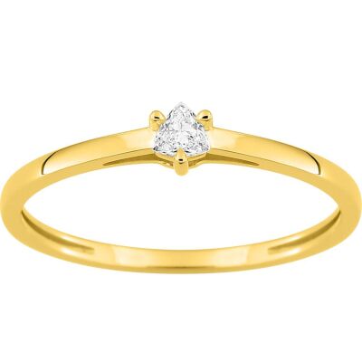Bague solitaire diamant de synthèse triangle
