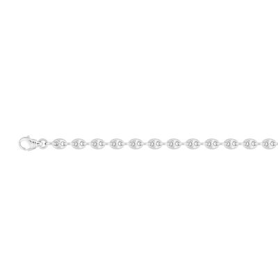 Chaîne maille grain de café en or blanc, 18cm