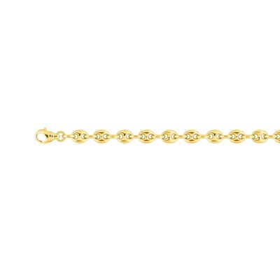 Chaîne maille grain de café en or jaune, taille 50 cm