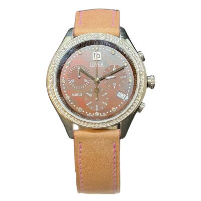 Montre Cover Aureus Femme - Chronographe Taupe & Cristaux Swarovski