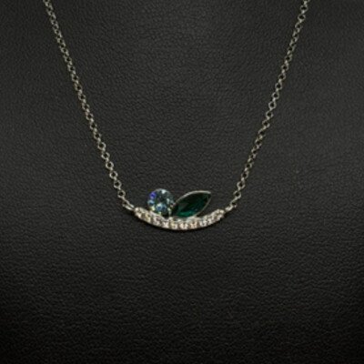 Collier femme en argent avec cristaux Swarovski® verts – Élégance et éclat intemporel