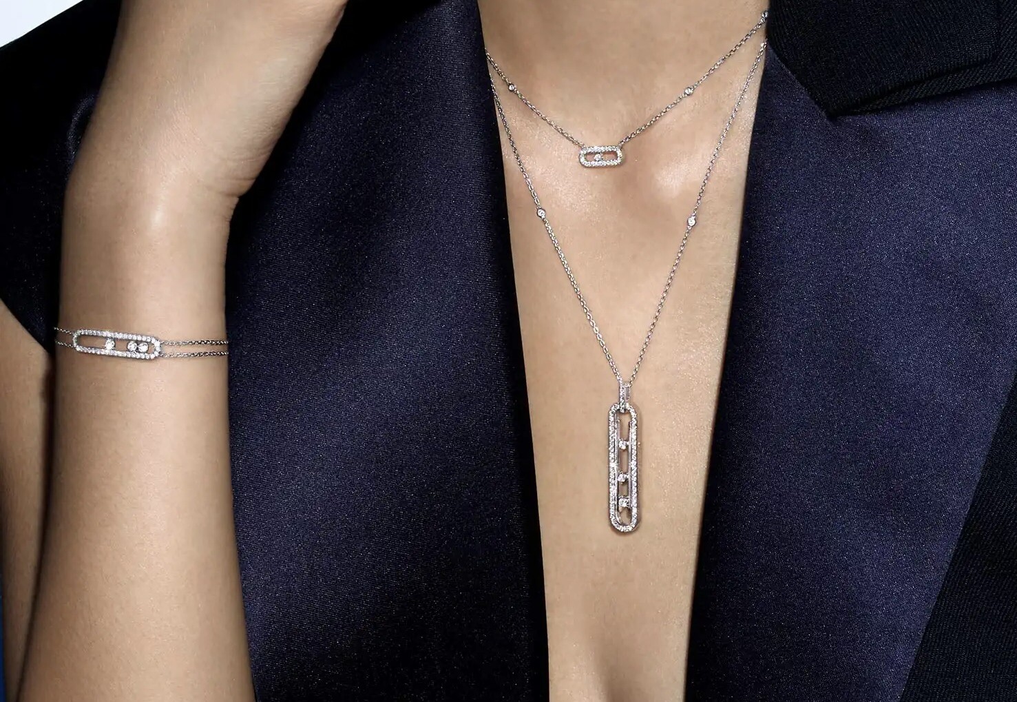 Collier Messika Move 10th en or rose et diamants