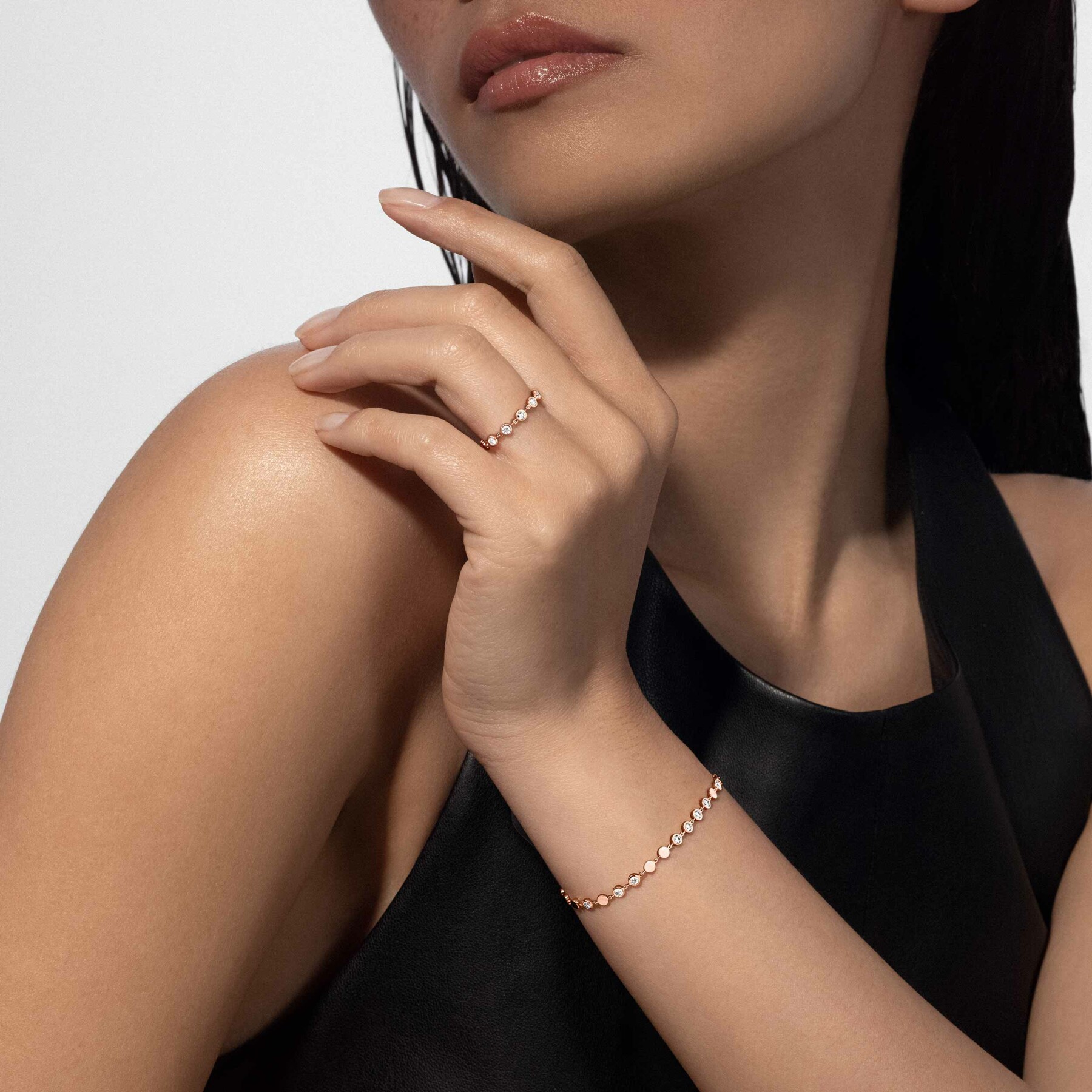 Bracelet Messika D-Vibes PM en or rose et diamants