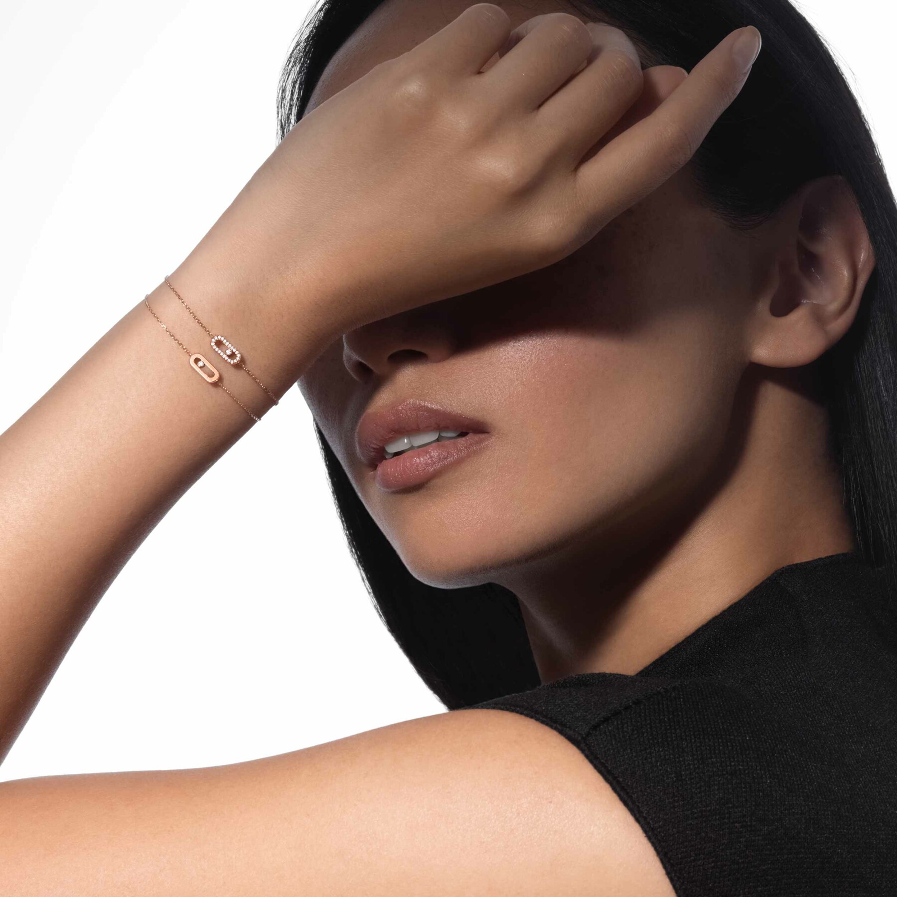 Bracelet Messika Cares en or rose et diamant