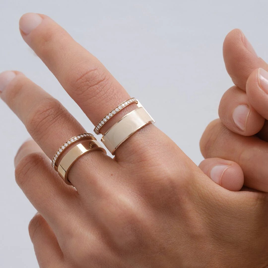 Bague Repossi Berbère deux rangs en or rose