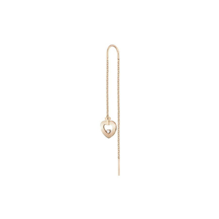 Mono boucle d'oreille longue FRED Pretty Woman en or rose sertie d'un diamant