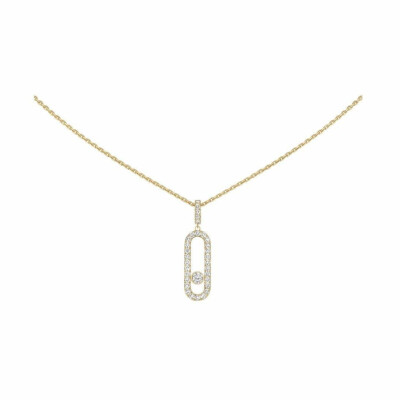 Messika Move Uno necklace, yellow gold pave diamonds