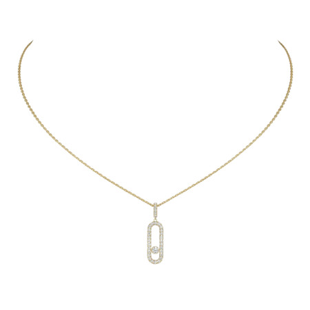 Collier Messika Move Uno GM en or jaune pavé de diamants