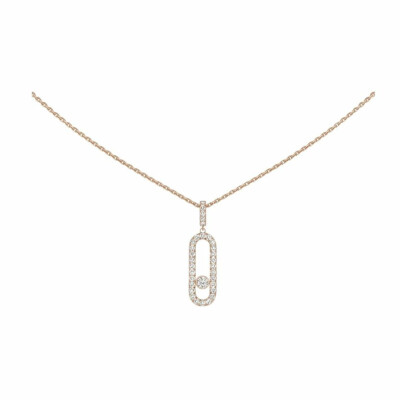 Messika Move Uno L necklace, rose gold, diamonds