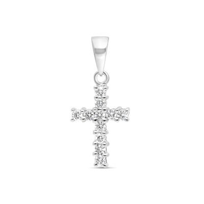 Pendentif Croix Raynal en or blanc et diamants