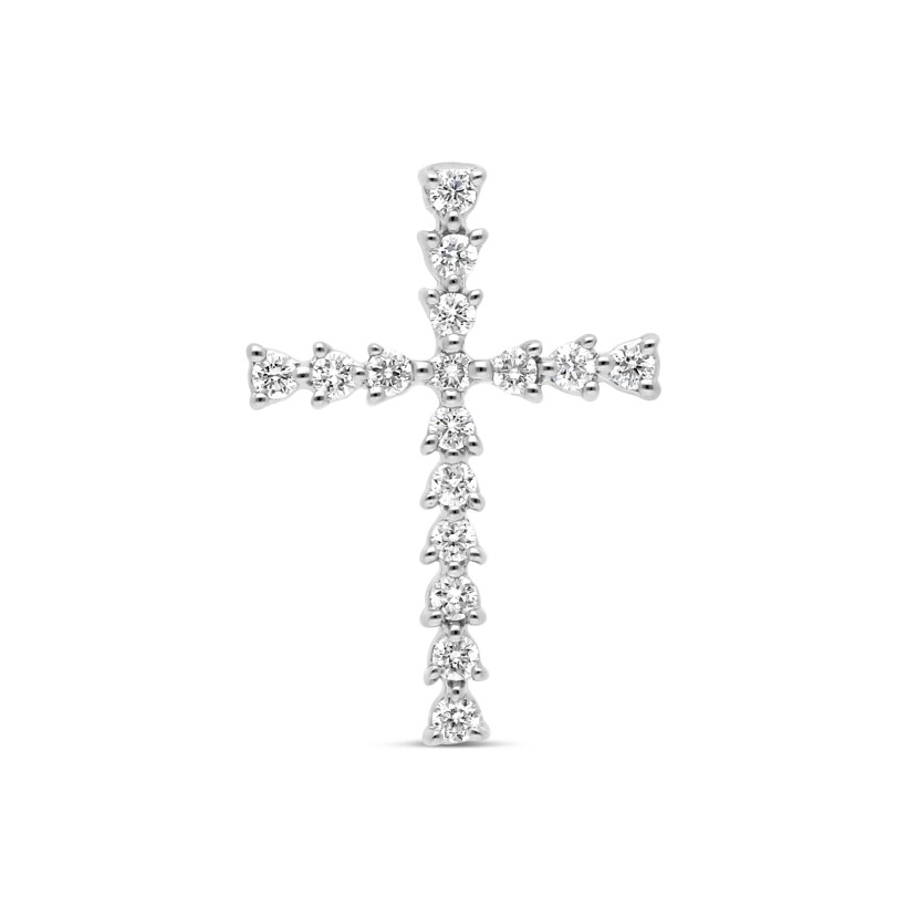 Pendentif Croix Raynal en or blanc et diamants