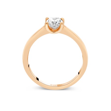 Solitaire Berceau Raynal en or rose et diamant ovale