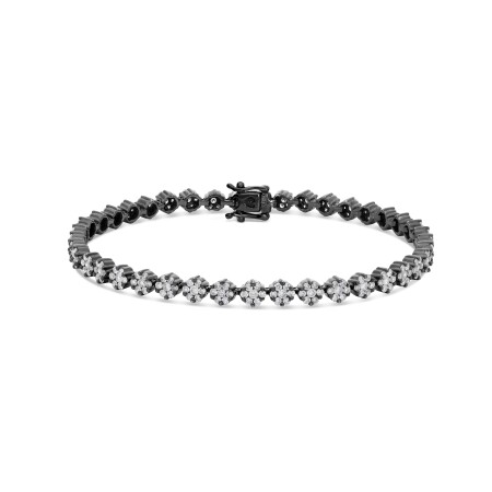 Bracelet Fleurs Raynal en or noirci et diamants