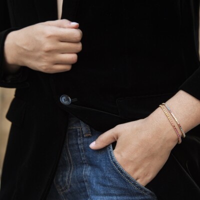 Bracelet extensible Raimbow Raynal en or rose et topazes