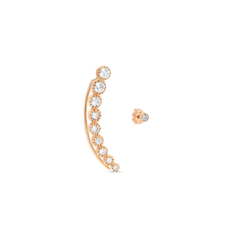 Boucles d'oreilles mimosa Raynal en or rose et diamants