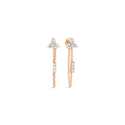 Boucles d'oreilles Raynal joyfull en or rose et diamants