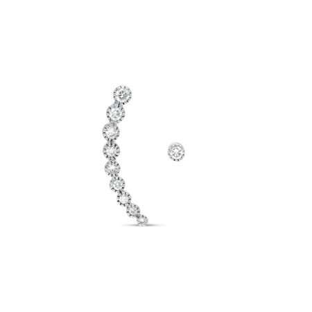 Boucles d\'oreilles Raynal mimosa en or blanc et diamants