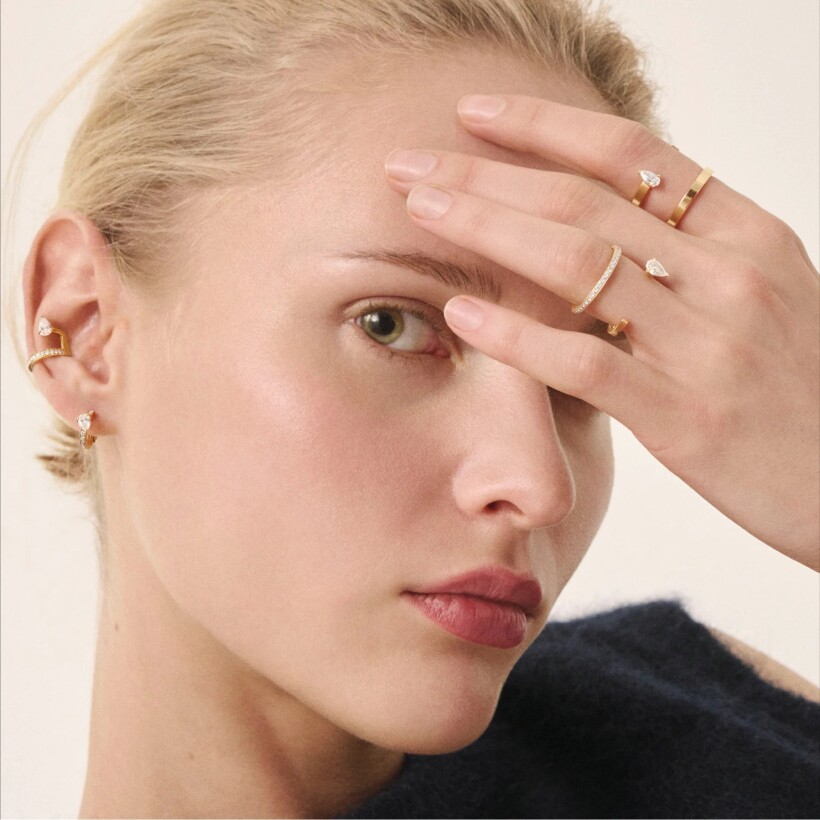 Repossi Serti sur Vide ring, rose gold and diamonds