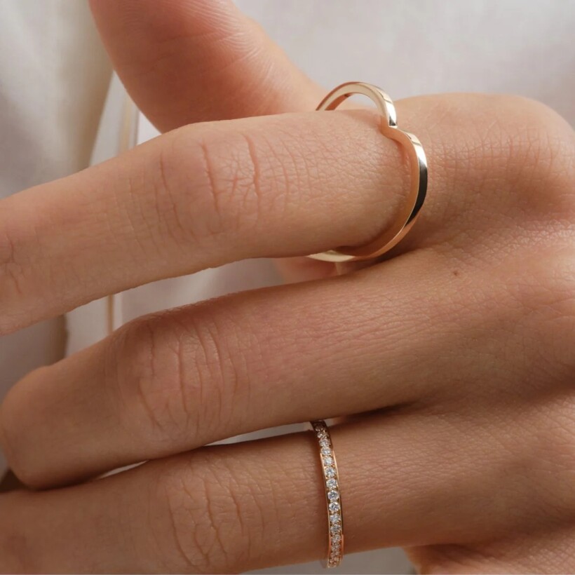 Repossi Berbere wedding ring in rose gold and diamonds