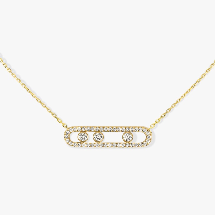 Messika Move Pavé necklace, yellow gold, diamonds