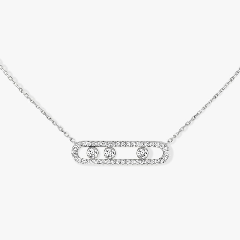 Messika Move Classique necklace, white gold, pavé diamonds