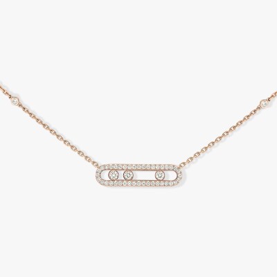 Collier Messika Baby Move Classique pavé en or rose et diamants