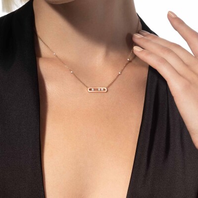 Collier Messika Baby Move Classique en or rose et diamants