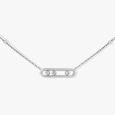 Collier Messika Baby Move Classique en or blanc et diamants