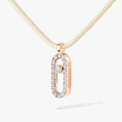 Collier cordon Messika Care(s) crème en or rose et diamants