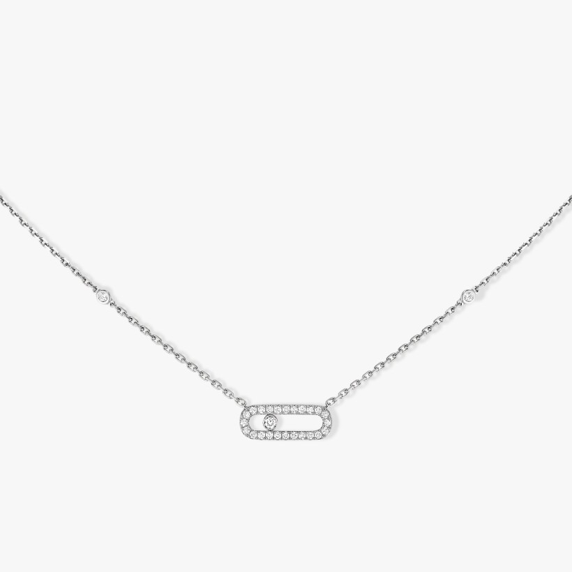 Messika Move Classique Uno necklace, white gold, diamonds