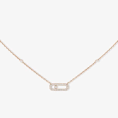 Collier Messika Move Uno en or rose et diamants