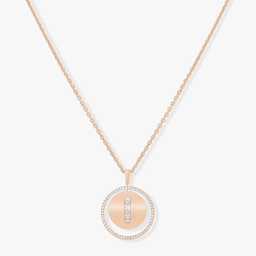 Messika Lucky Move MM necklace, rose gold, diamonds