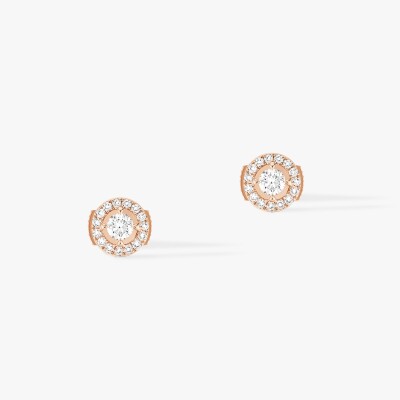 Boucles d'oreilles Messika Joy en or rose et diamants 2x0.10ct