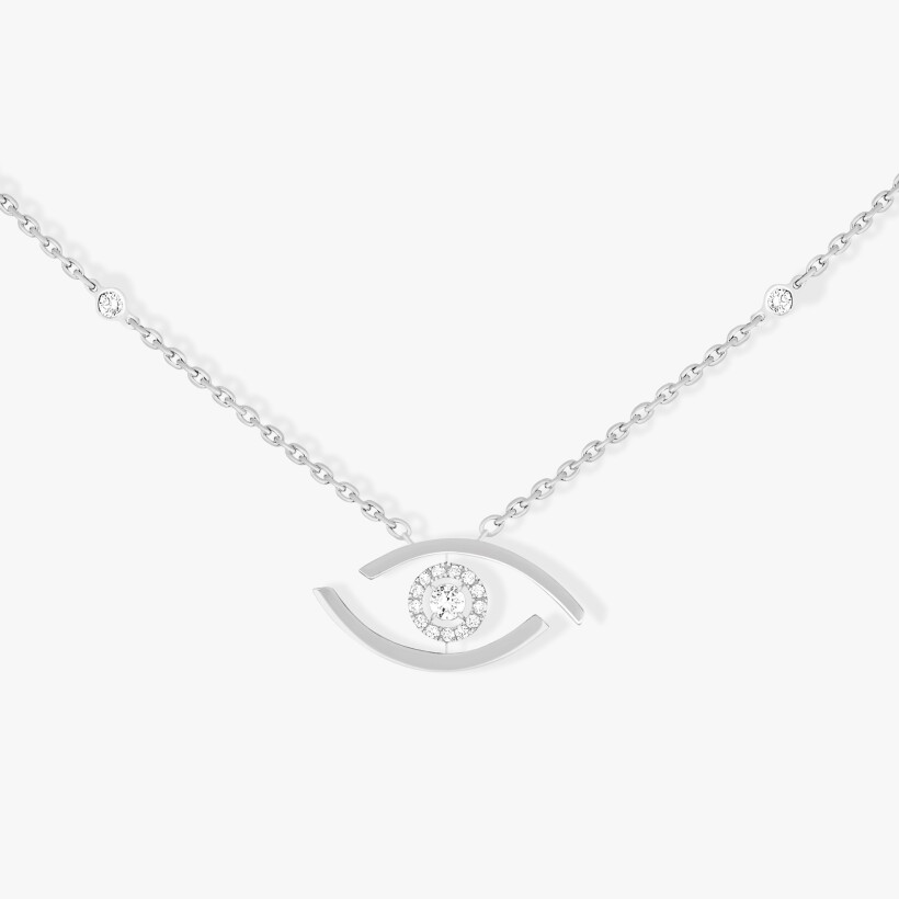Messika Lucky Eye in white gold and diamonds necklace