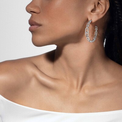 Messika Move Link MM earrings, white gold and diamonds