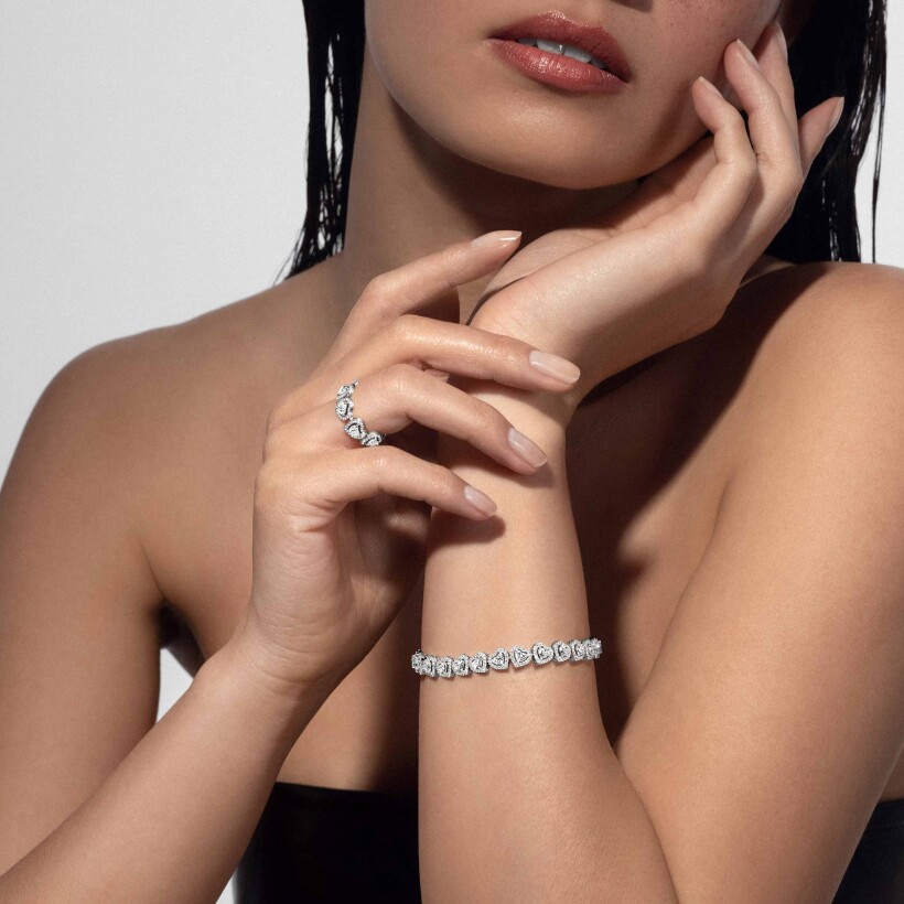 Messika Rivière Joy Cœur bracelet, white gold and diamonds