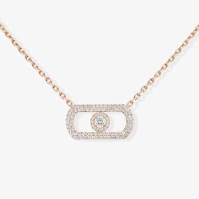 Collier Messika So Move pavé en or rose et diamants