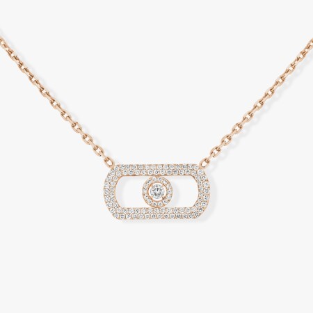 Collier Messika So Move en or rose pavé de diamants