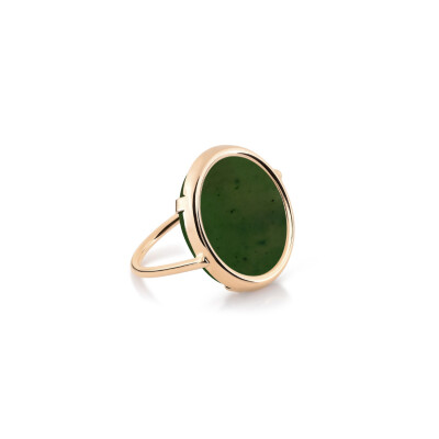 Bague GINETTE NY DISC RINGS en or rose et jade