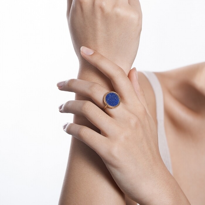 GINETTE NY DISC RINGS EVER ring, rose gold and lapis