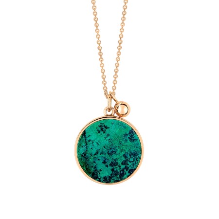 Collier Ginette NY EVER DISC en or rose et chrysocolle