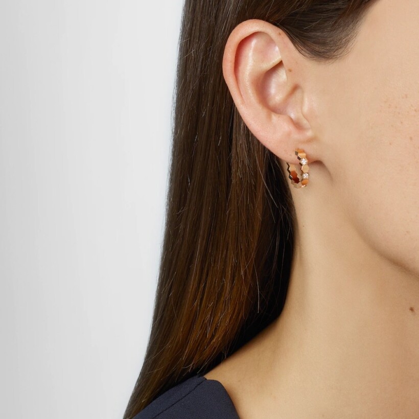 Chaumet Bee My Love hoop earrings, rose gold and diamonds