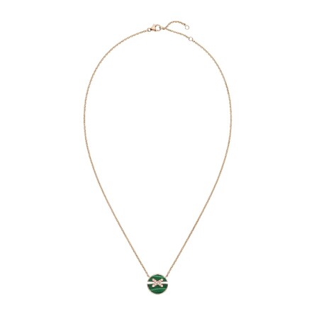 Pendentif Chaumet Jeux de Liens Harmony petit modèle en or rose, malachite et liens pavés de diamants